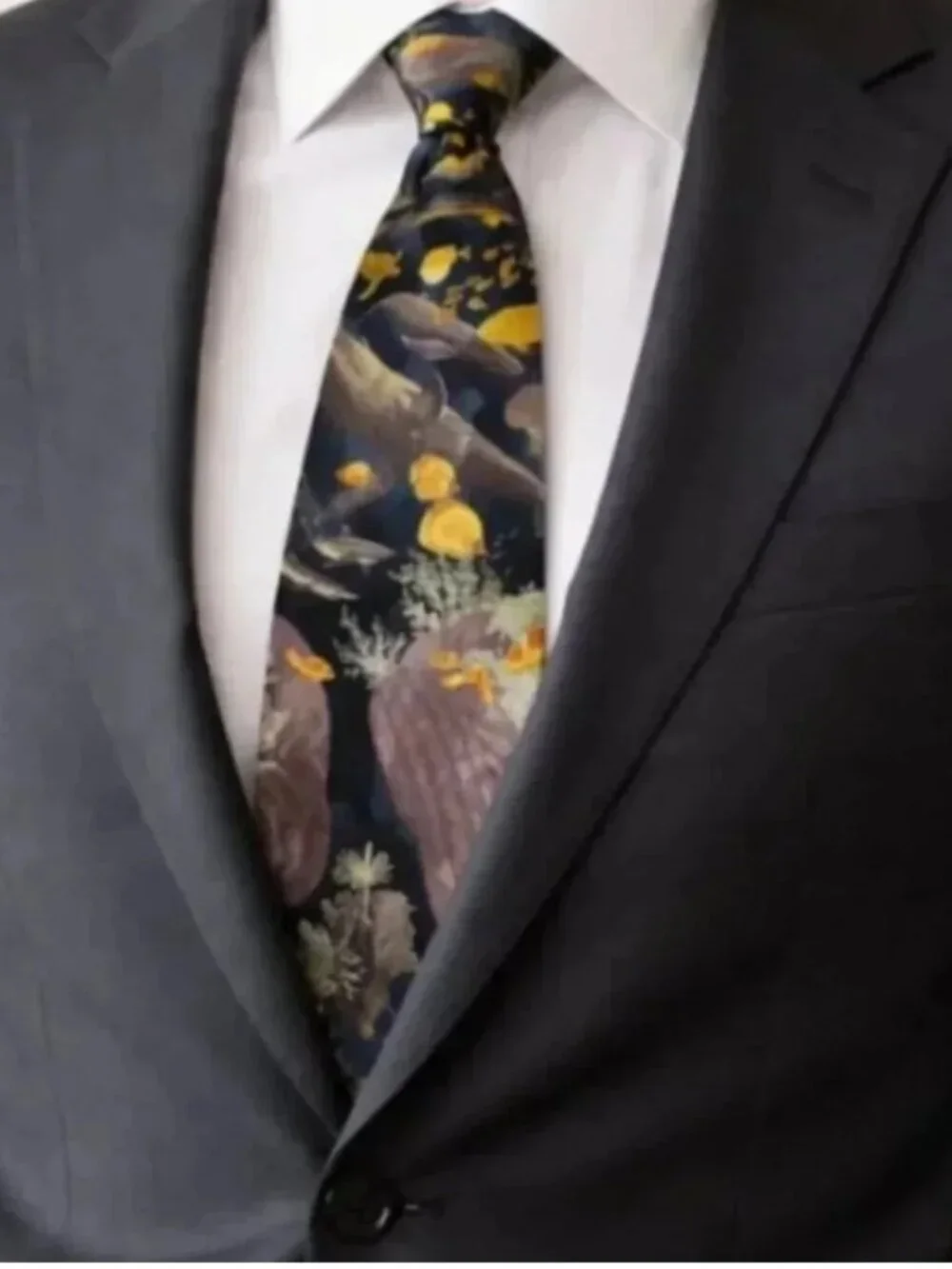 Vintage Silk Tie - Endangered Species of the Sea U.S.A.